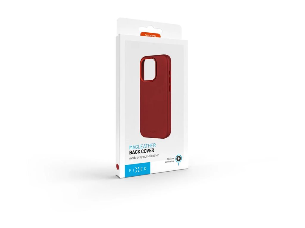 Fixed MagLeather | Back cover | Apple | iPhone 16 | Leather | Red - Image 5