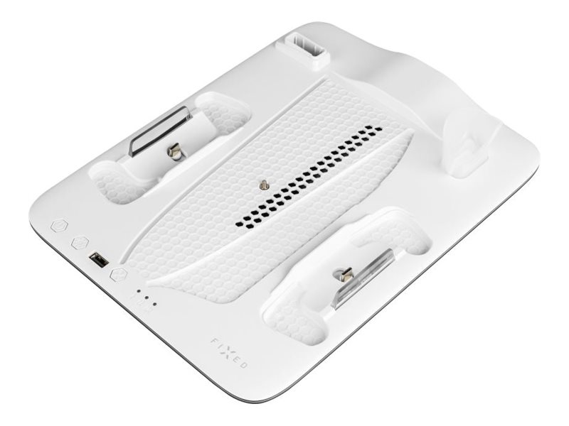 Fixed Multifunctional Station for PlayStation 5 (Slim) with Fans and Charging for two DualSense Controllers | FIXPS5S-MCS-BW