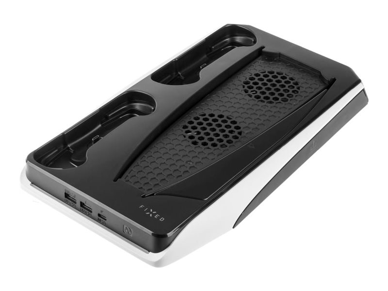 Fixed Multifunctional Station for PlayStation 5 with Cooling and Charging for two DualSense Controllers | FIXPS5-MCS-BW