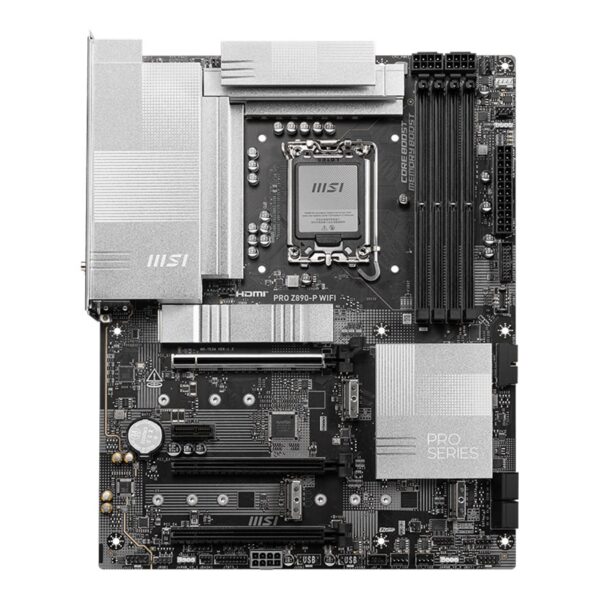 MSI PRO Z890-P WIFI | Processor family Intel | Processor socket LGA1851 | DDR5 UDIMM | Supported hard disk drive interfaces SATA, M.2 | Number of SATA connectors 4