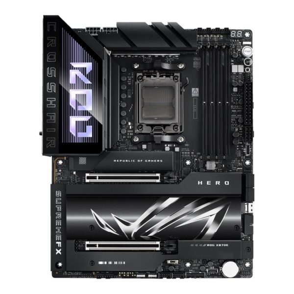 Asus ROG CROSSHAIR X870E HERO | Processor family AMD | Processor socket AM5 | DDR5 | Supported hard disk drive interfaces SATA, M.2 | Number of SATA connectors 4