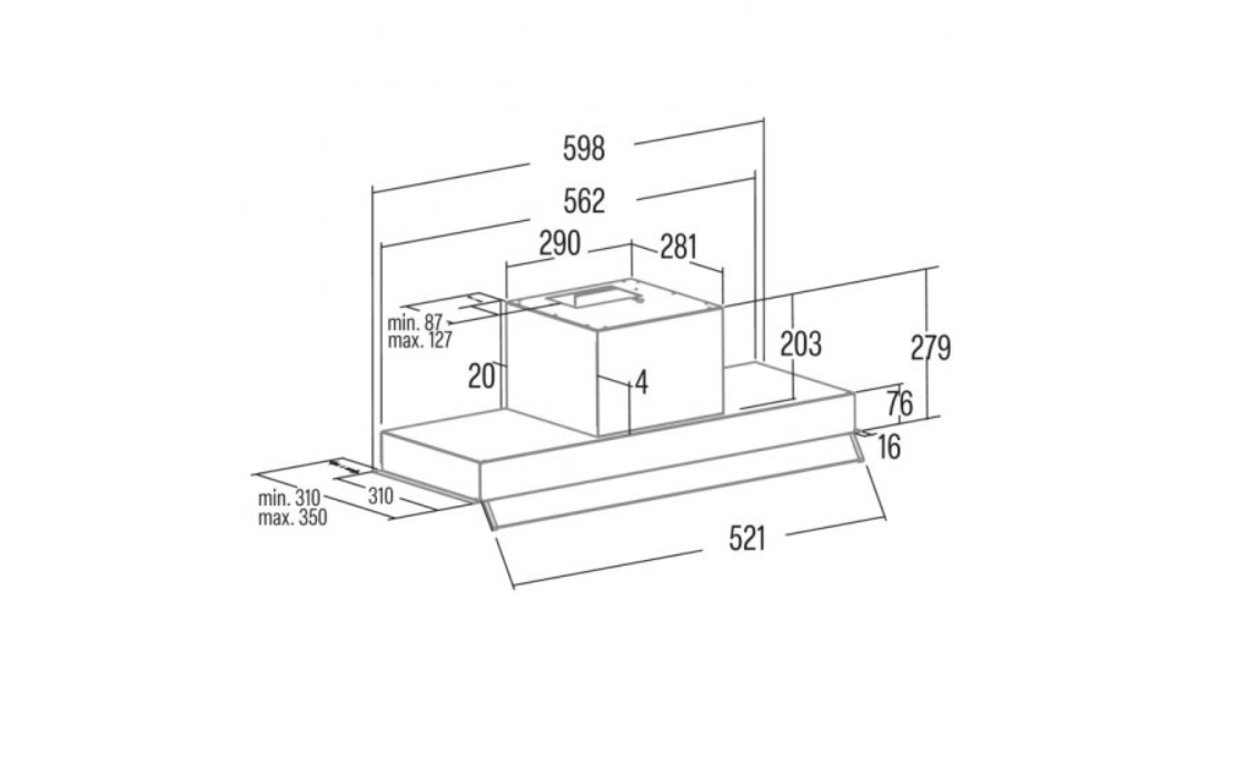 CATA | Hood | ARMONIA 60 X | Canopy | Energy efficiency class C | Width 60 cm | 645 m³/h | Mechanical control | LED | Stainless Steel - Image 3