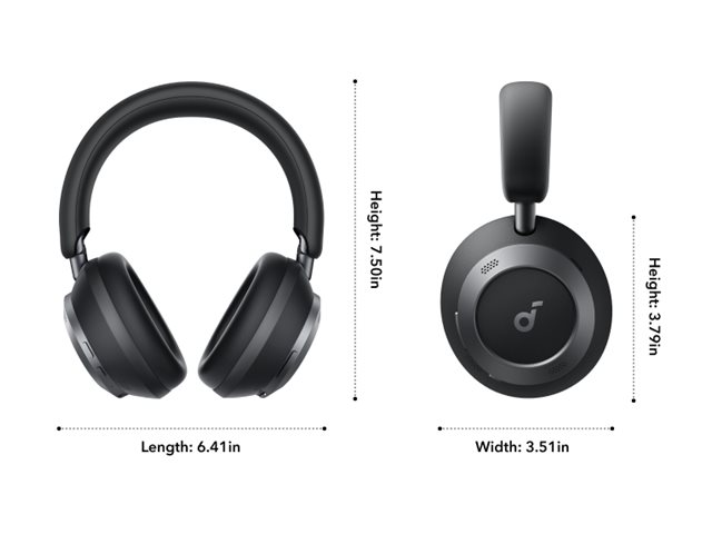 Anker Soundcore | Foldable Headphones | Space One Pro | Bluetooth | Over-ear | Microphone | Jet Black | Wireless - Image 9