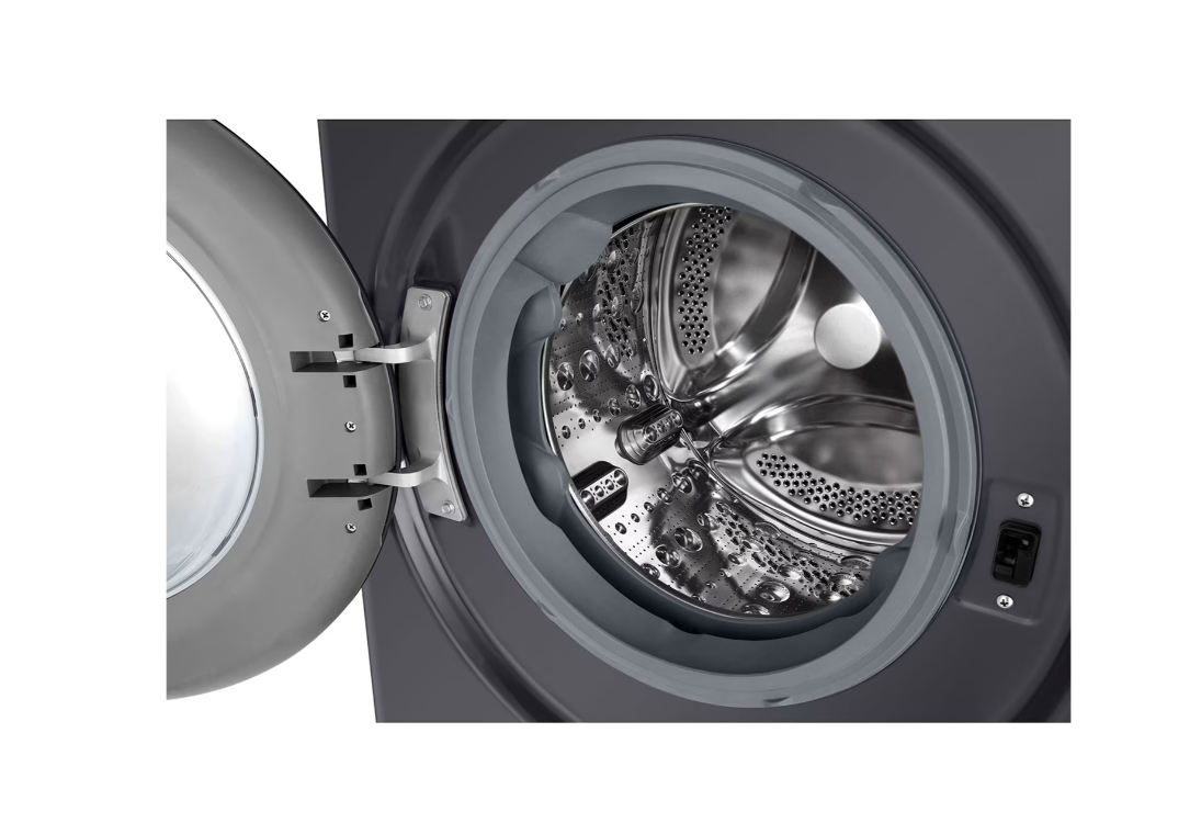 LG | Washing machine with dryer | F4DR510S2M | Energy efficiency class A | Front loading | Washing capacity 10 kg | 1400 RPM | Depth 56.5 cm | Width 60 cm | Display | LED | Drying system | Drying capacity 6 kg | Steam function | Direct drive | Middle Black - Image 5