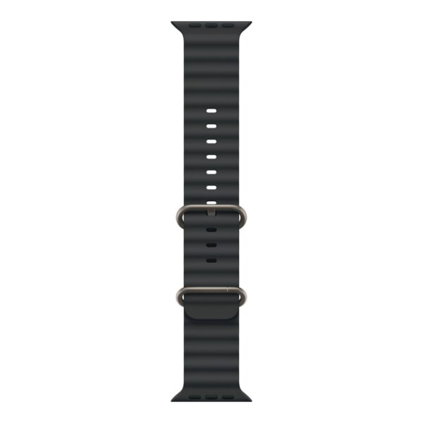 Apple | 49mm Black Ocean Band - Natural Titanium Finish