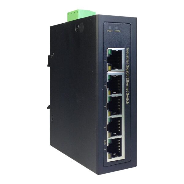Digitus Industrial 5 Port Gigabit Switch | DN-651107 | Unmanaged | DIN rail mountable