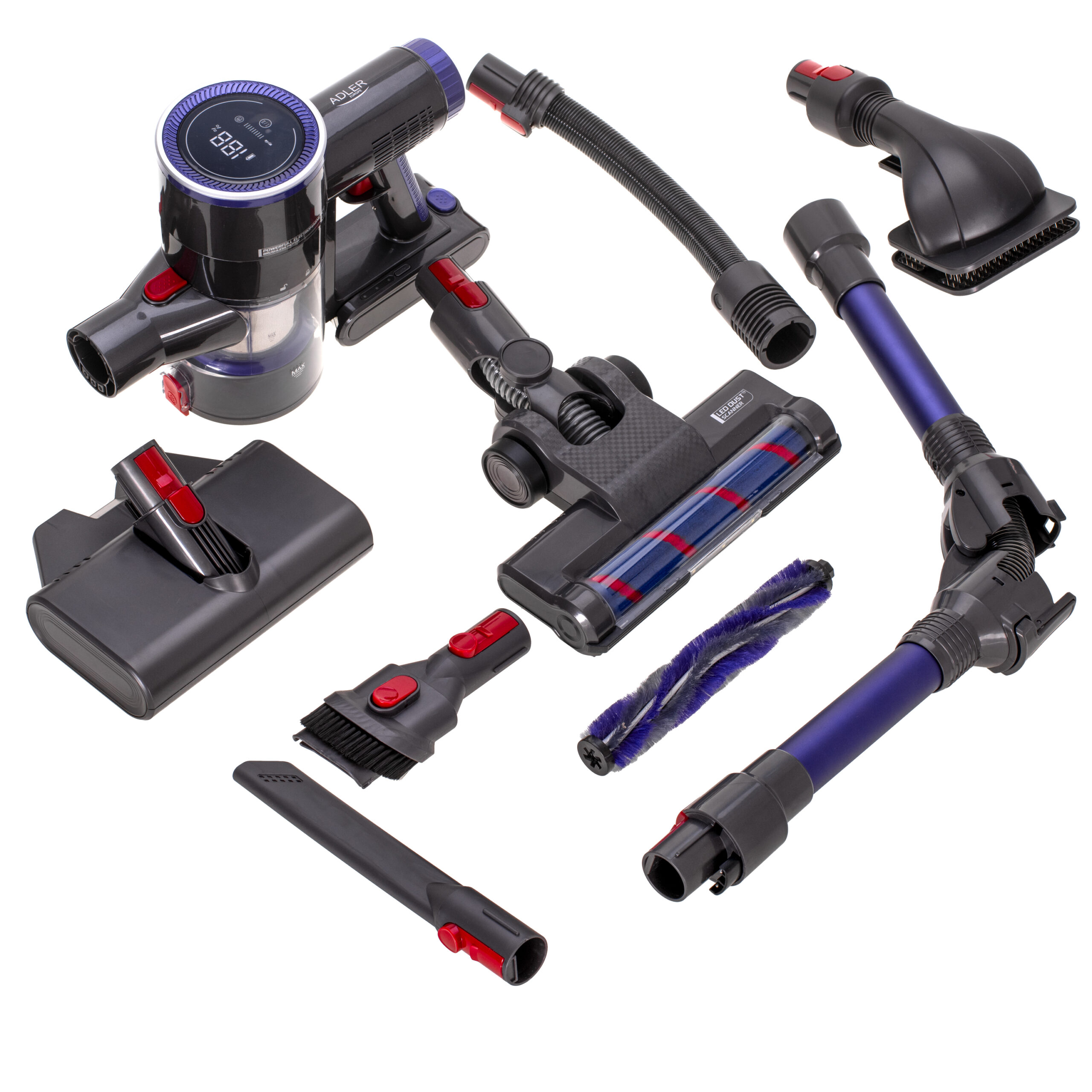 Adler Vacuum Cleaner | AD 7061 Allergy-friendly PRO | Cordless operating | 220-240 V | Operating time (max) 30 min | Black/Blue | Warranty 24 month(s) - Image 10