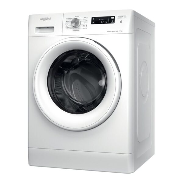 Whirlpool Washing machine | FFS 7469 W EE | Energy efficiency class A | Front loading | Washing capacity 7 kg | 1400 RPM | Depth 57.5 cm | Width 59.5 cm | Display | LED | White