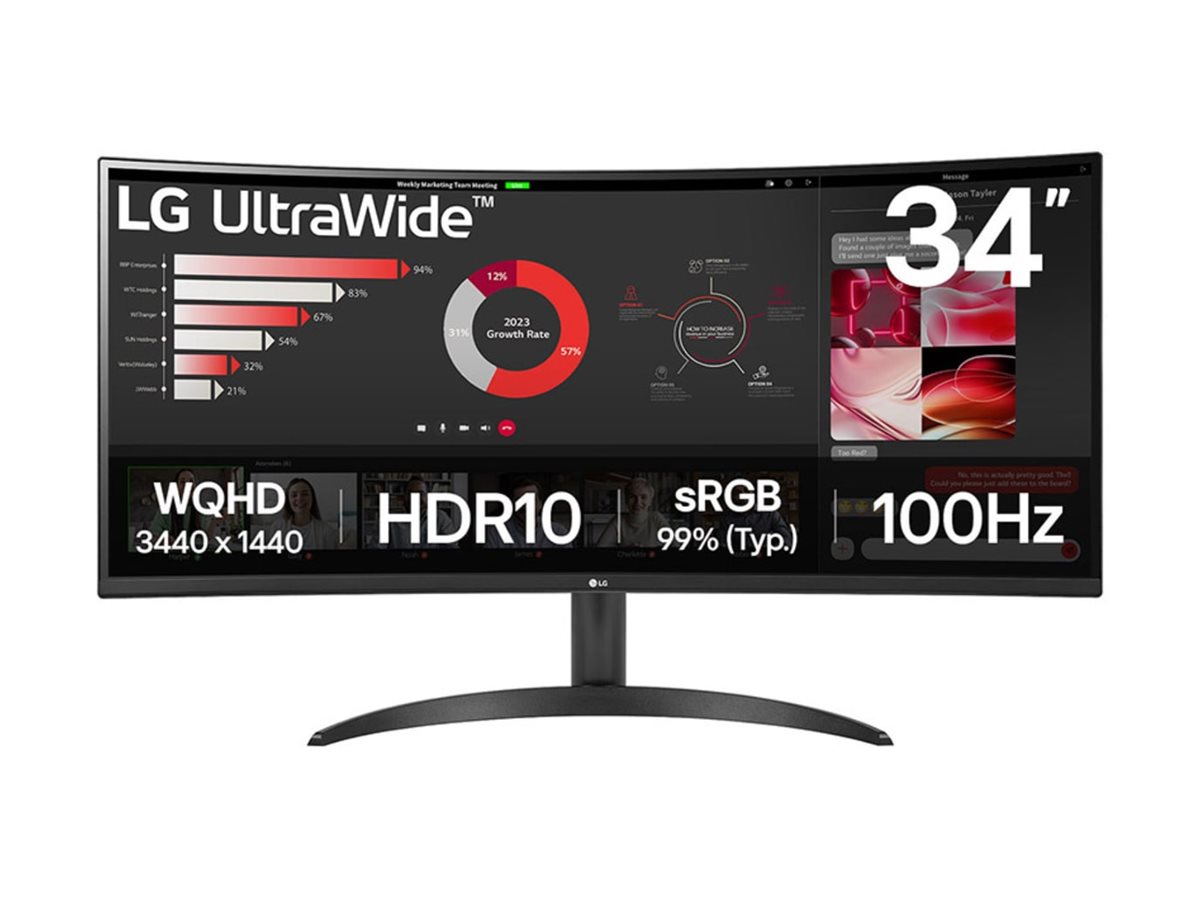 LG | 34WR50QK-B | 34 " | VA | QHD | 21:9 | 100 Hz | 5 ms | 3440 x 1440 pixels | 240 cd/m² | HDMI ports quantity 2 - Image 2
