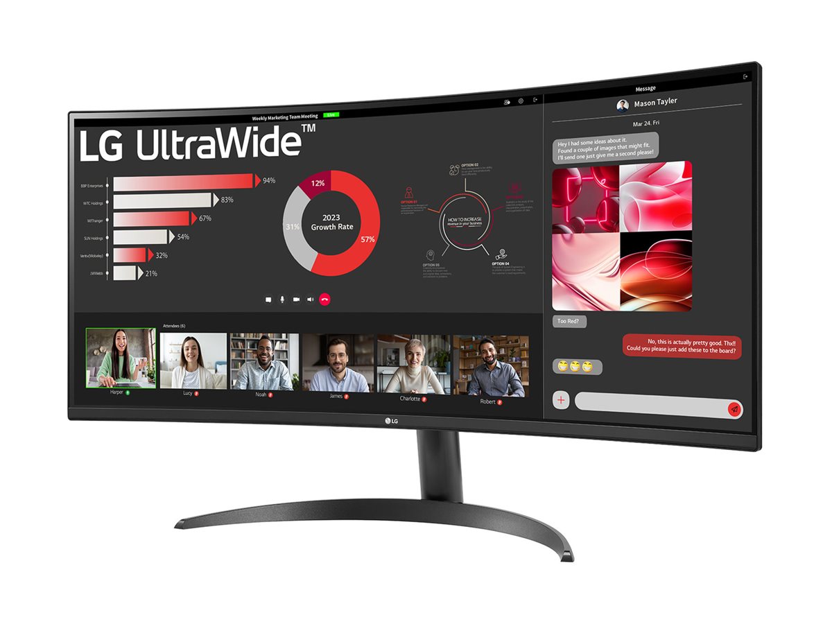 LG | 34WR50QK-B | 34 " | VA | QHD | 21:9 | 100 Hz | 5 ms | 3440 x 1440 pixels | 240 cd/m² | HDMI ports quantity 2 - Image 4