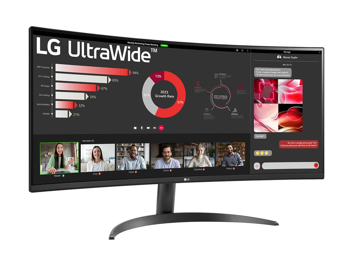LG | 34WR50QK-B | 34 " | VA | QHD | 21:9 | 100 Hz | 5 ms | 3440 x 1440 pixels | 240 cd/m² | HDMI ports quantity 2 - Image 6