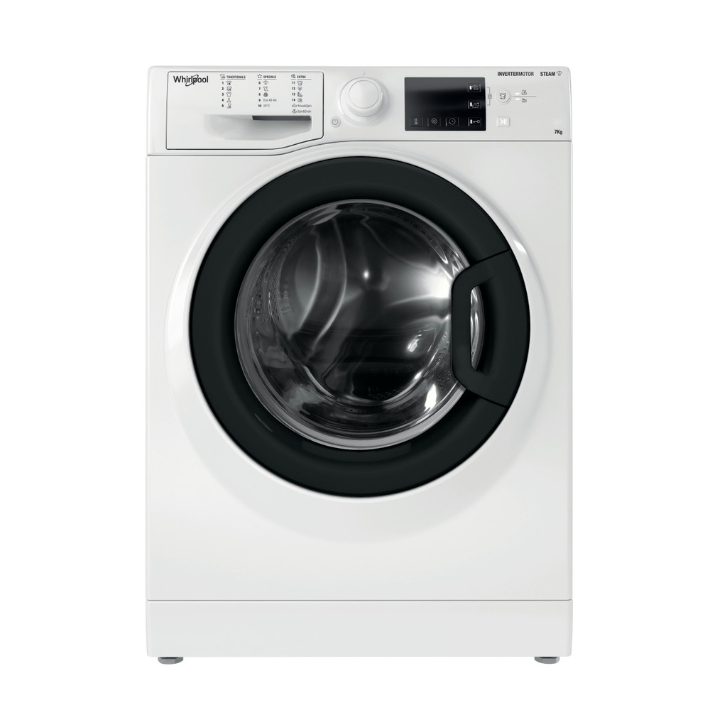 Whirlpool Washing machine | WRSB 7259 WB EU | Energy efficiency class B | Front loading | Washing capacity 7 kg | 1200 RPM | Depth 43.5 cm | Width 59.5 cm | Display | LED | Steam function | White - Image 3