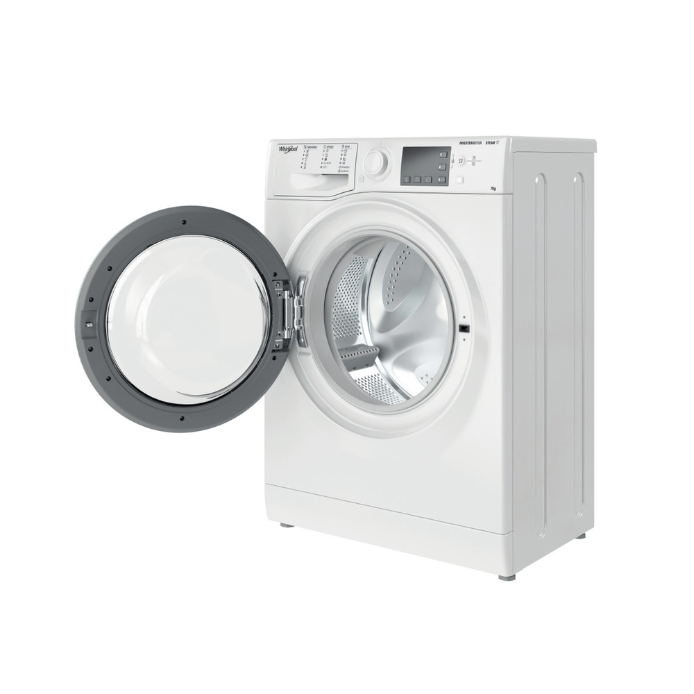 Whirlpool Washing machine | WRSB 7259 WB EU | Energy efficiency class B | Front loading | Washing capacity 7 kg | 1200 RPM | Depth 43.5 cm | Width 59.5 cm | Display | LED | Steam function | White - Image 5