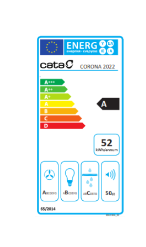 CATA | Hood | CORONA BK 60 | Canopy | Energy efficiency class A | Width 59.5 cm | 850 m³/h | Electronic | LED | Black - Image 4