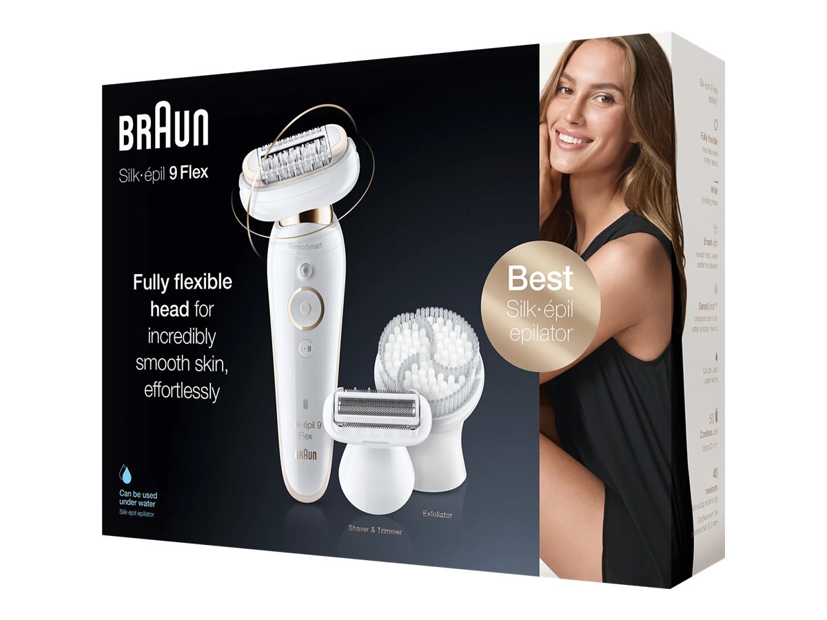 Braun Epilator | SES9-030 3D Silk-Epilk 9 Flex | Operating time (max) 50 min | Number of power levels 2 | Wet & Dry | White/Rose - Image 4