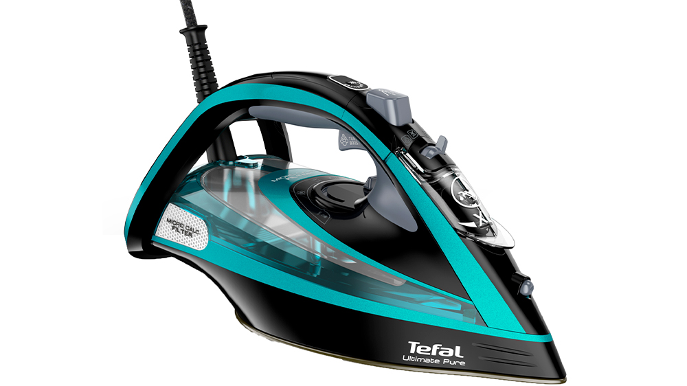 TEFAL | Ultimate Pure FV9844E0 | Steam Iron | 3200 W | Water tank capacity 350 ml | Continuous steam 60 g/min | Steam boost performance 250 g/min | Blue/Black - Image 4