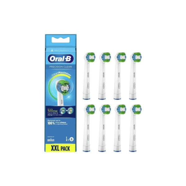Oral-B | Replaceable toothbrush heads | Refill CleanMaximiser Precision Clean | Heads | For adults | Number of brush heads included 8 | White