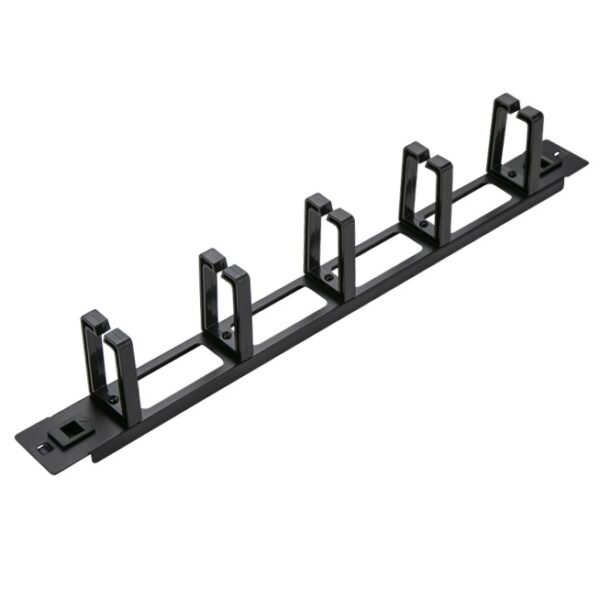 SOMI Networks | 19“ Toolless Cable Management Bar with 5pcs Plastc Rings | CMB-02-TOL | Black | Ring Diameter 45x70mm
