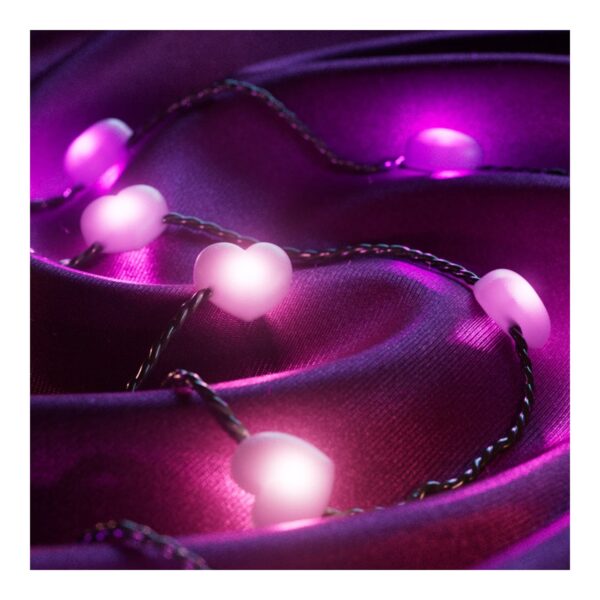 Twinkly Candies 200 Heart-shaped RGB LEDs, Green Wire, USB-C