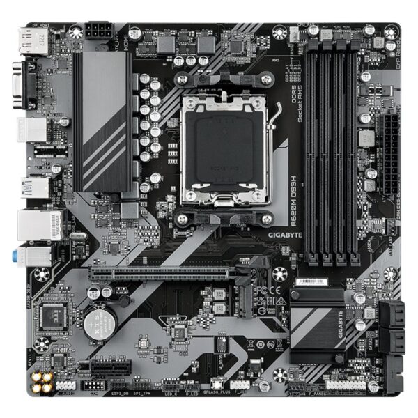 Gigabyte A620M DS3H | Processor family AMD | Processor socket AM5 | DDR5 | Supported hard disk drive interfaces M.2, SATA | Number of SATA connectors 4