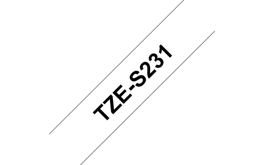 Brother | TZ-S231 Strong Adhesive Laminated Tape | Black on White | TZe | 8 m | 1.2 cm