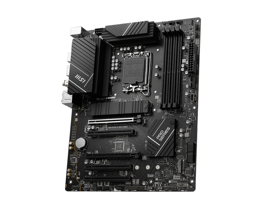 MSI | PRO B760-P WIFI DDR4 | Processor family Intel | Processor socket LGA1700 | DDR4 | Supported hard disk drive interfaces SATA, M.2 | Number of SATA connectors 4 - Image 2