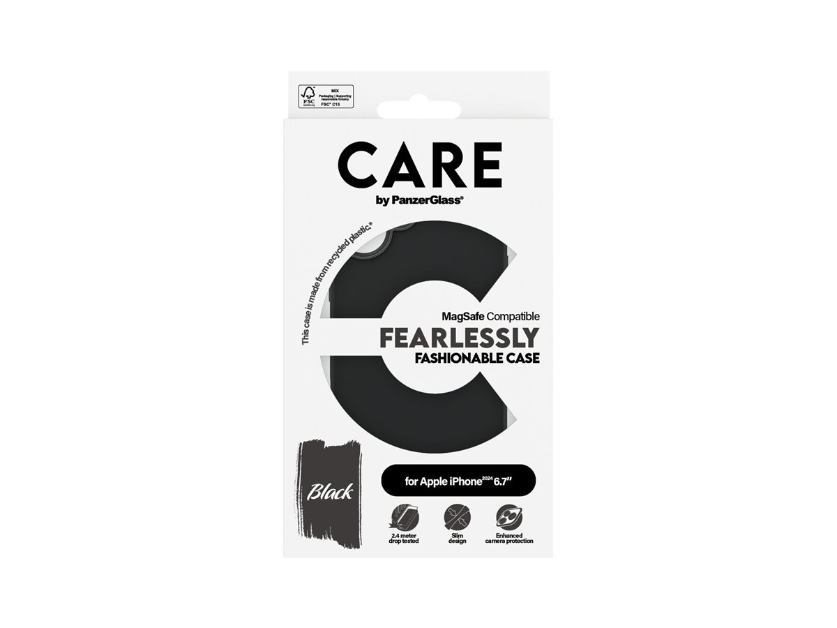 CARE by PanzerGlass Case Fashion | Back protection | Apple | iPhone 16 Plus | Recycled plastic | Black | MagSafe - Image 6