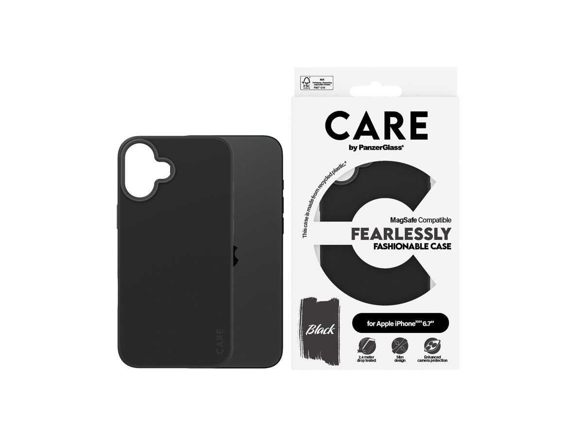 CARE by PanzerGlass Case Fashion | Back protection | Apple | iPhone 16 Plus | Recycled plastic | Black | MagSafe - Image 8