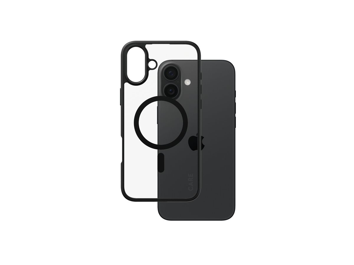 CARE by PanzerGlass Case Flagship Urban Combat | Back protection | Apple | iPhone 16 Plus | Recycled plastic | Transparent/Black | MagSafe - Image 4