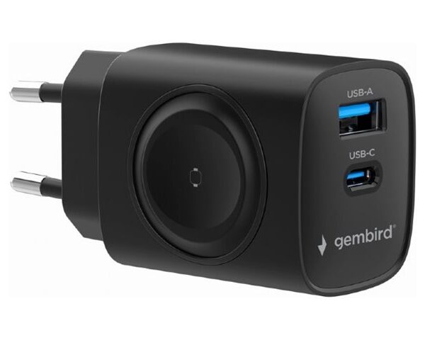 Gembird 2-in-1 20 W Apple Watch and Phone Fast Charger | TA-UC-PDQCW20-01-BK