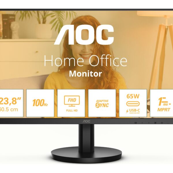 AOC | 24B3CA2 | 23.8 " | IPS | FHD | 100 Hz | 1 ms | 1920 x 1080 pixels | 250 cd/m² | HDMI ports quantity 1 | Black