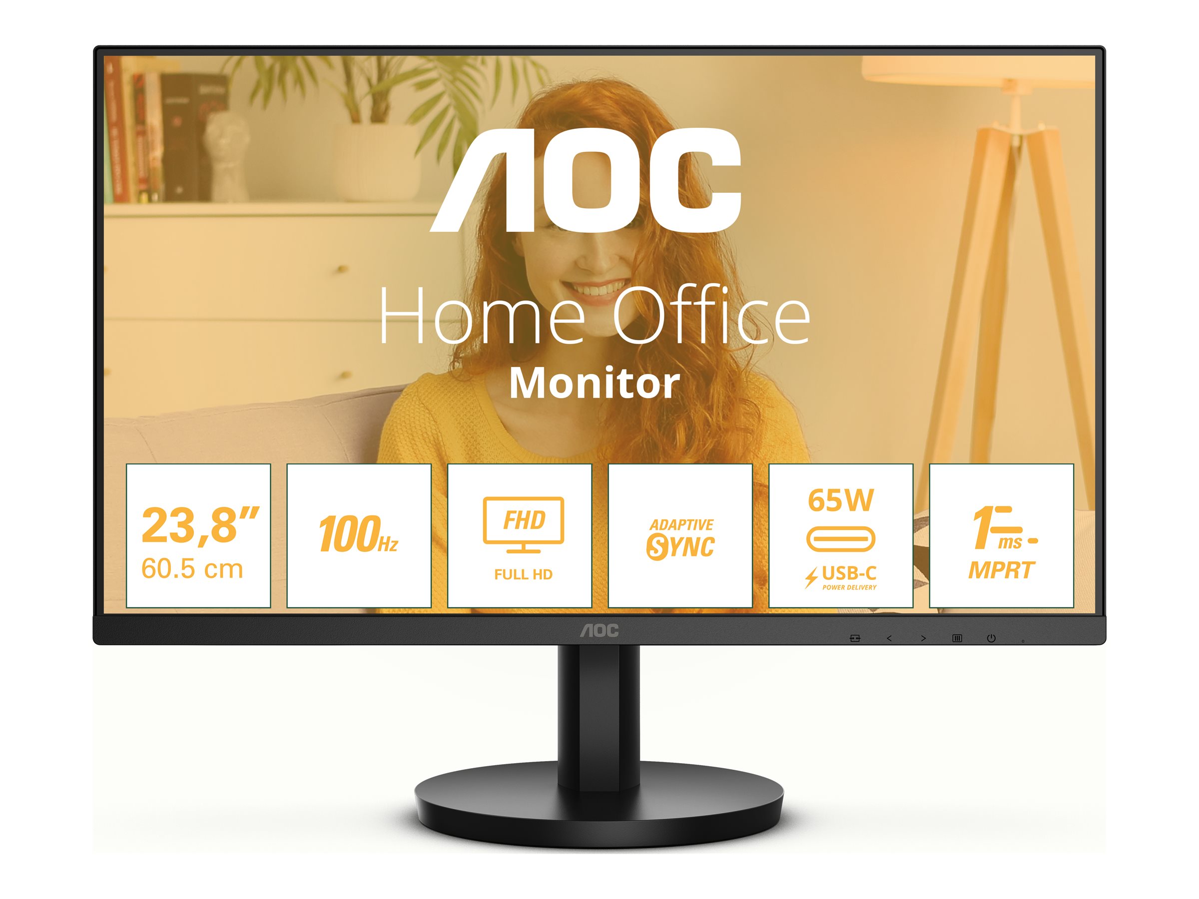 AOC | 24B3CA2 | 23.8 " | IPS | FHD | 100 Hz | 1 ms | 1920 x 1080 pixels | 250 cd/m² | HDMI ports quantity 1 | Black