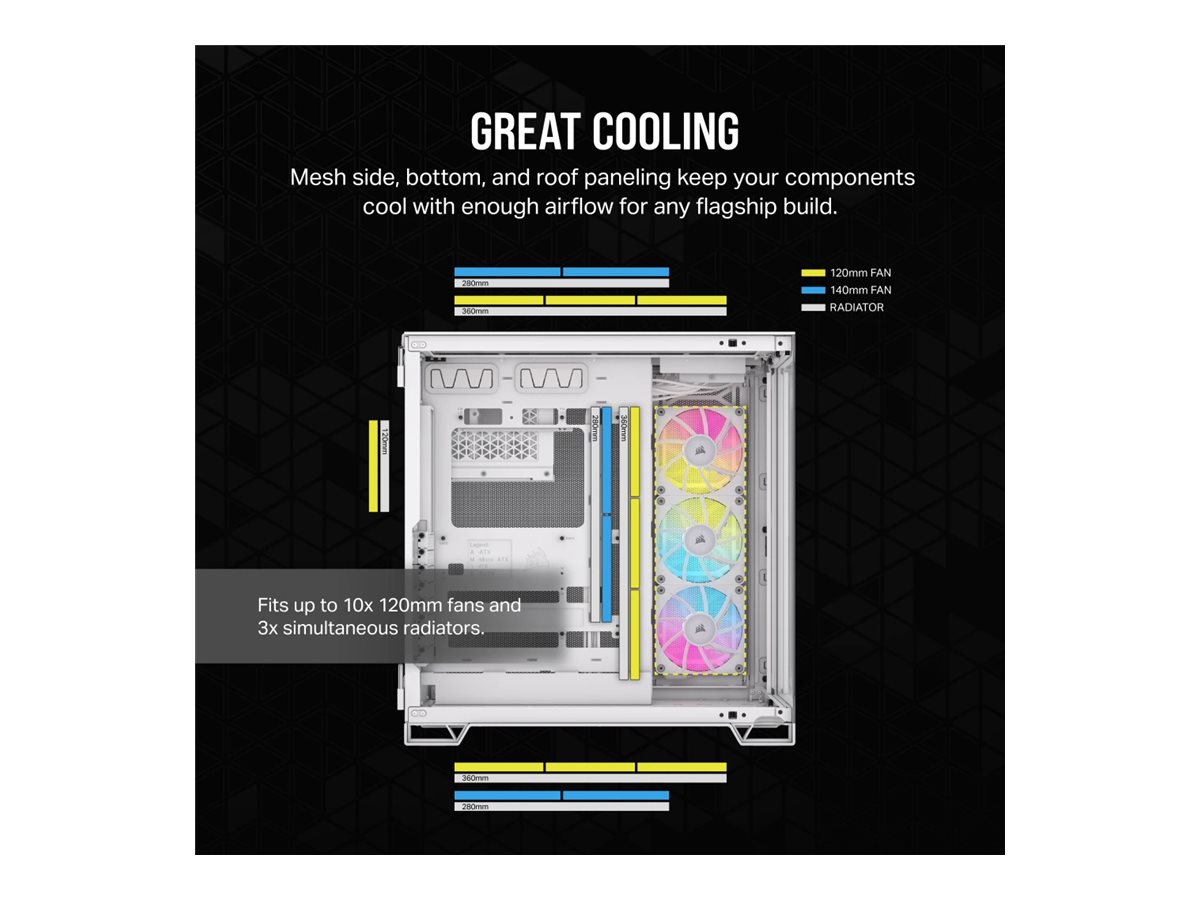 Corsair Dual Chamber PC Case | iCUE LINK 6500X RGB | White | Mid Tower | ATX - Image 13