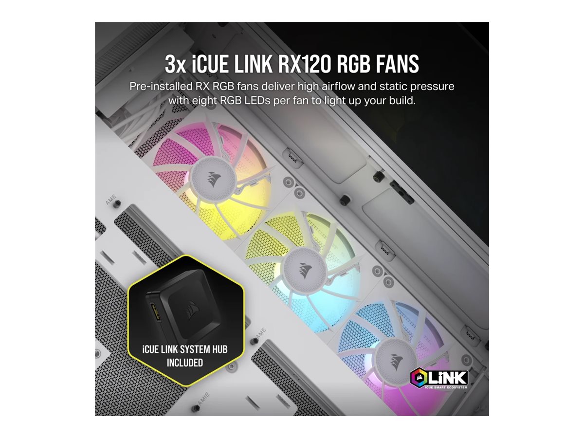 Corsair Dual Chamber PC Case | iCUE LINK 6500X RGB | White | Mid Tower | ATX - Image 14