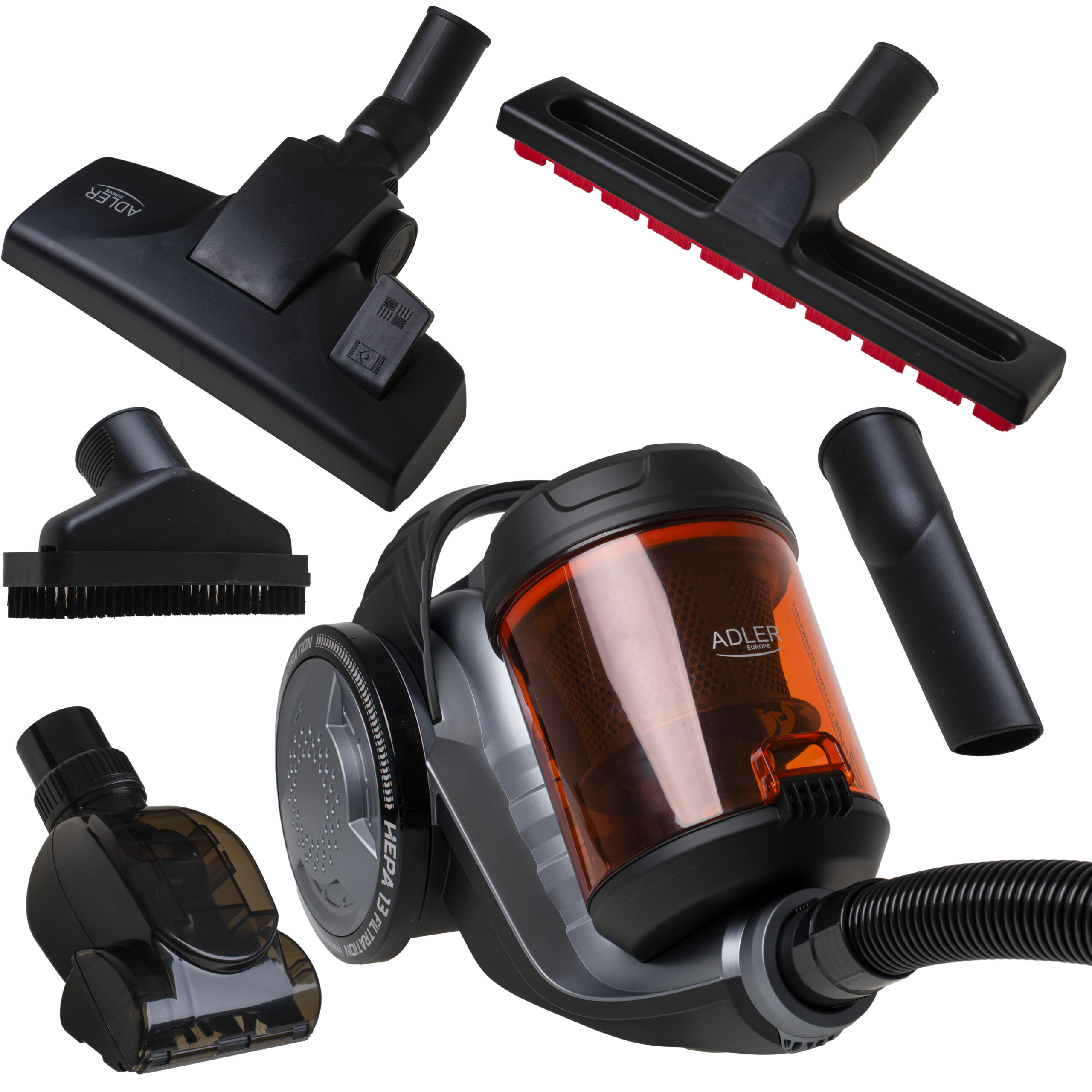 Adler Cyclone Vacuum Cleaner | AD 7065 | Bagless | Power 700 W | Dust capacity 1.6 L | Black/Red - Image 6