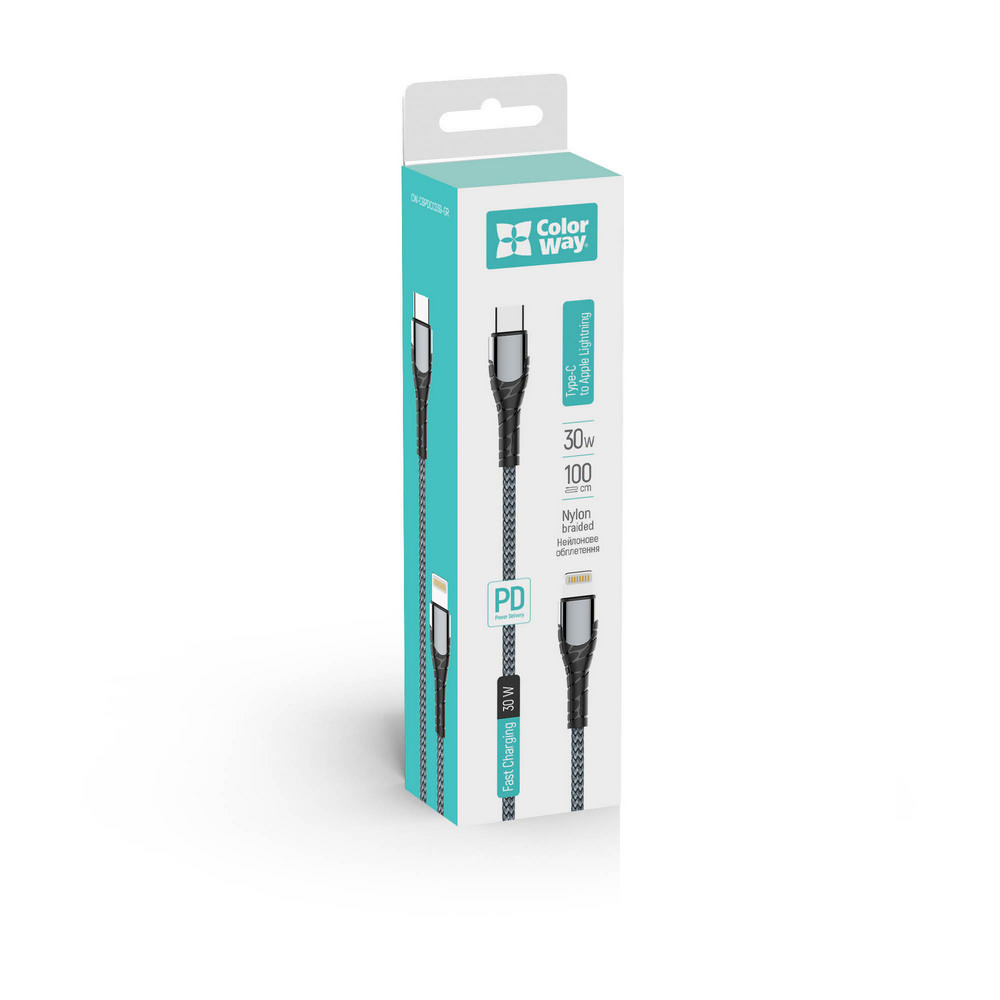 ColorWay Cable Type-C - Apple Lightning (PD Fast Charging) 3.0А (30W), 1m | CW-CBPDCL033-GR - Image 4
