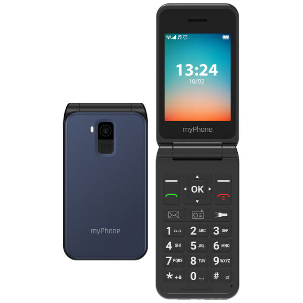 myPhone Flip | LTE | Navy Blue | 2.8 " | TFT | 48 MB | 128 MB | 3G | Bluetooth | 2.1 | USB version Type-C | Built-in camera | Main camera resolution 1.3 MP | 1000 mAh