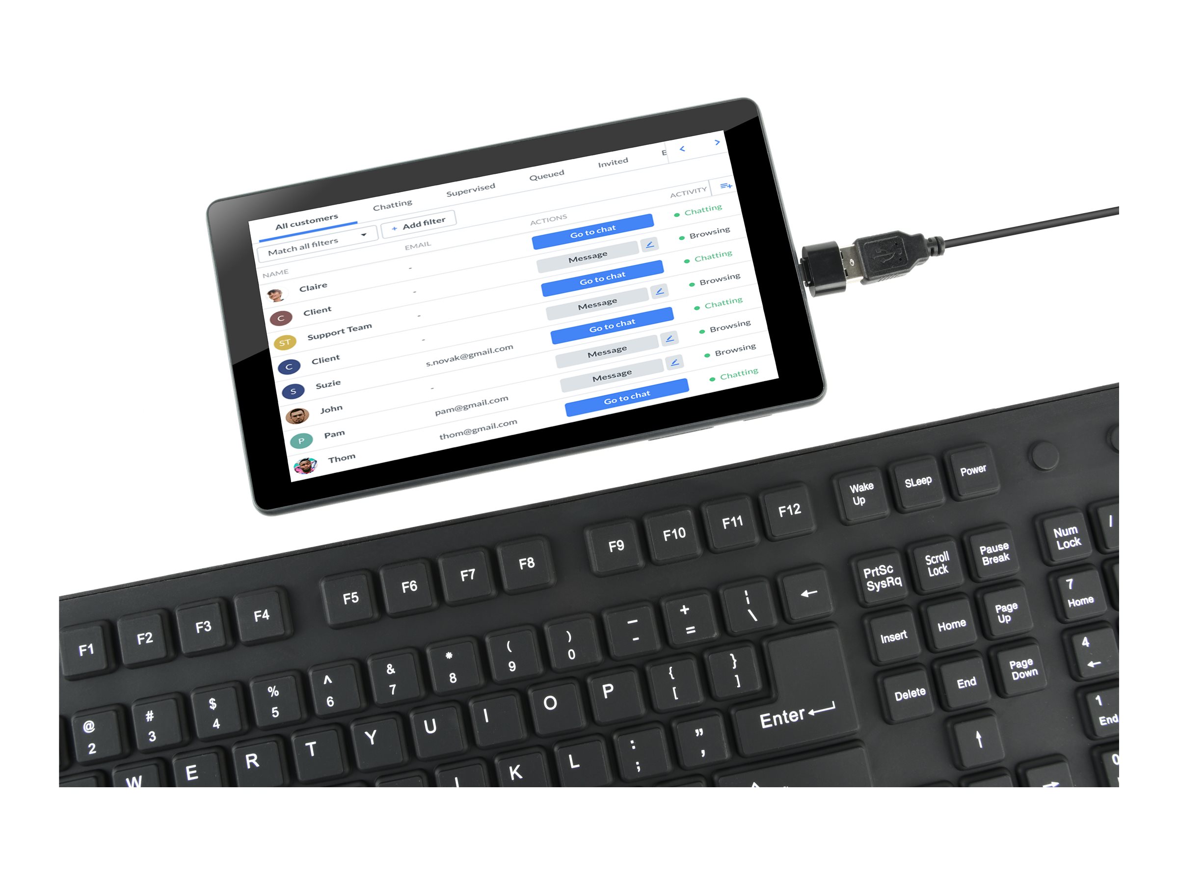 Gembird | Flexible keyboard | Wired | US | USB + PS/2 - Image 10
