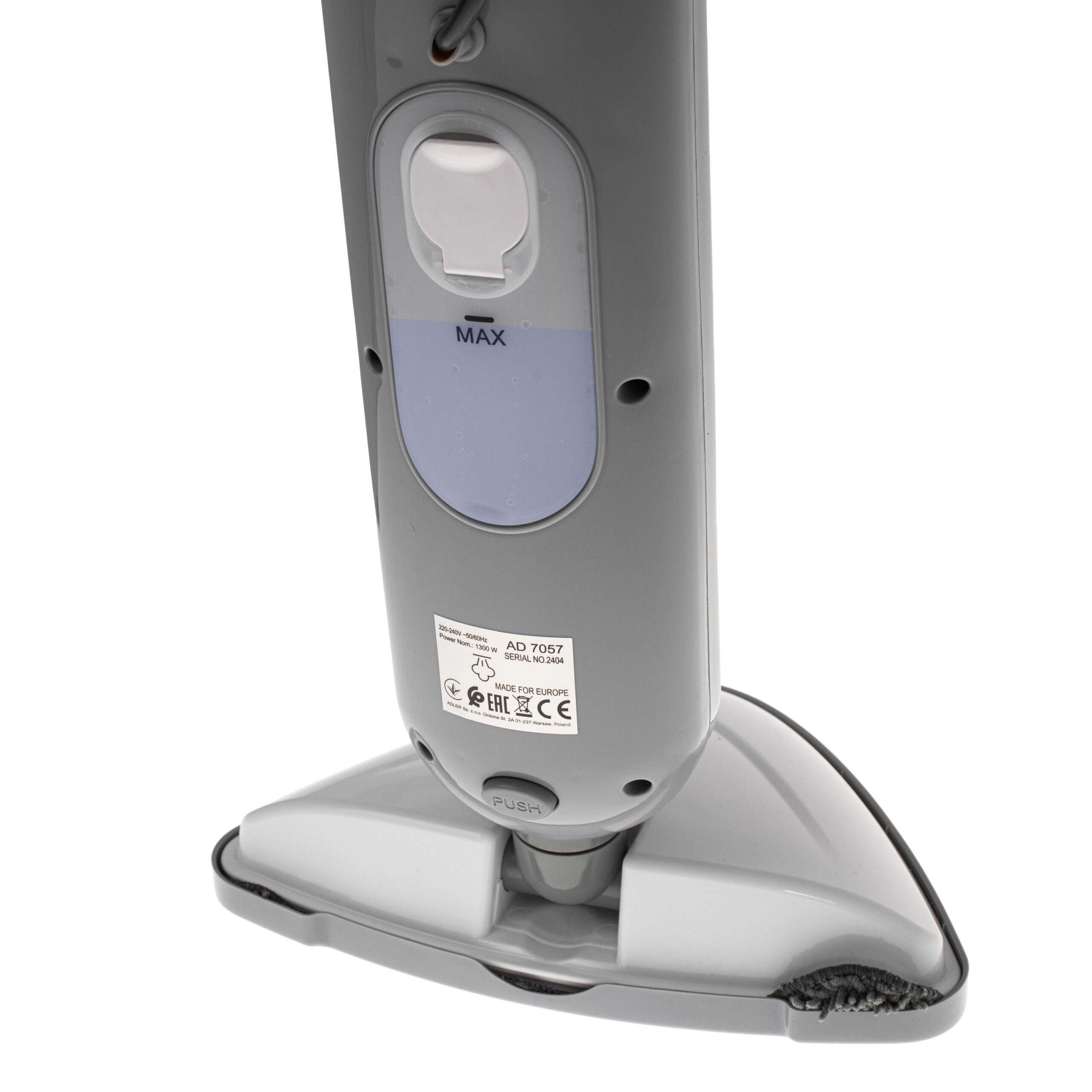 Adler Steam mop | AD 7057 | Power 1300 W | Water tank capacity 0.38 L | White/Grey - Image 7