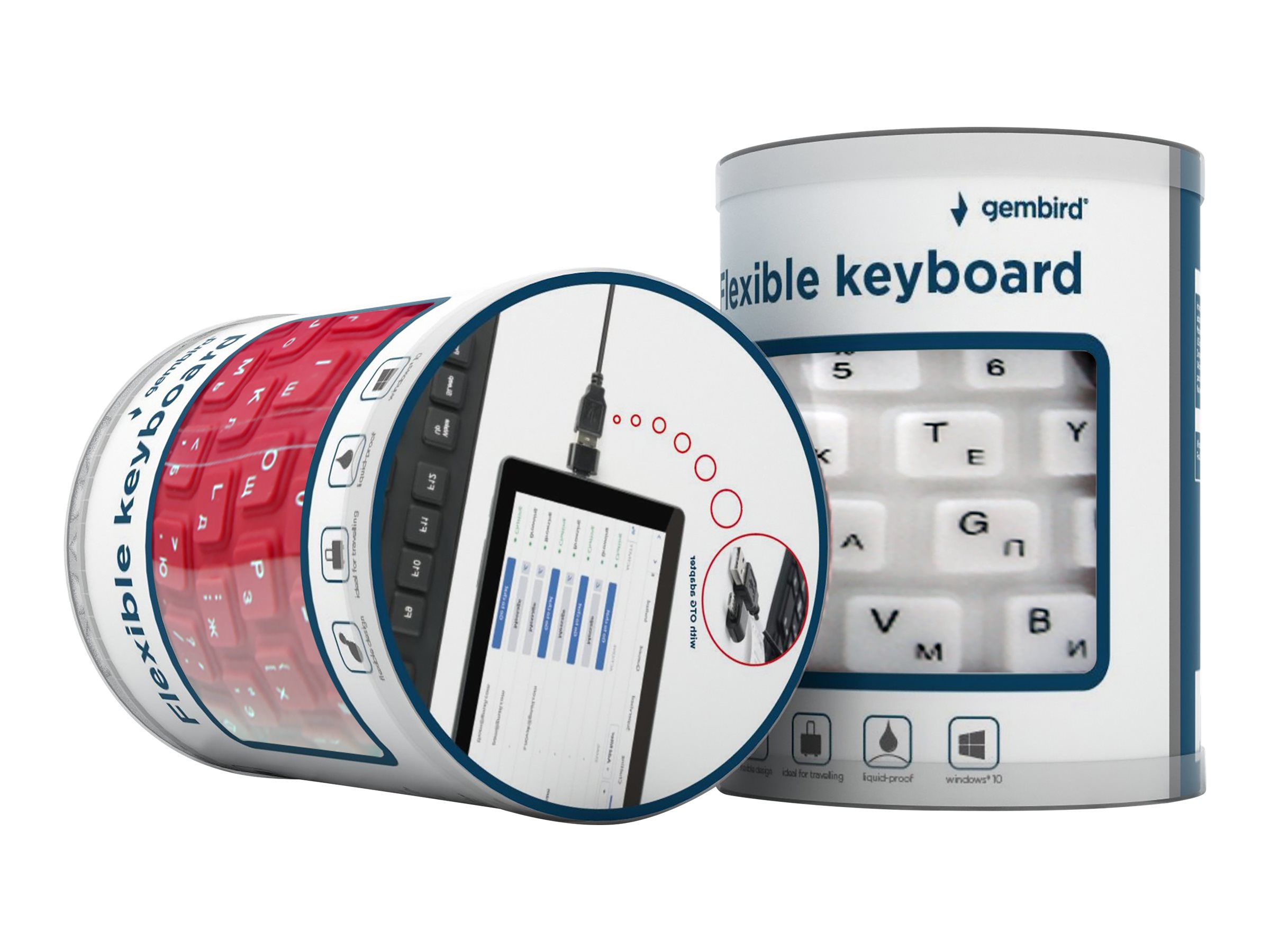 Gembird | Flexible keyboard | Wired | US | USB + PS/2 - Image 13