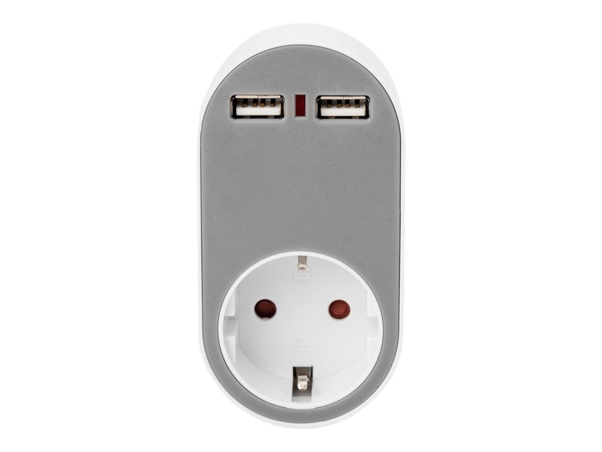 Digitus Universal USB Plug-in Charger with 2 x USB-A Sockets and Integrated Socket | DA-70617 - Image 4
