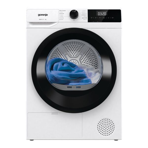 Gorenje Dryer Machine | DHNE82 | Energy efficiency class Class D | Front loading | 8 kg | LED | Depth 55 cm | White