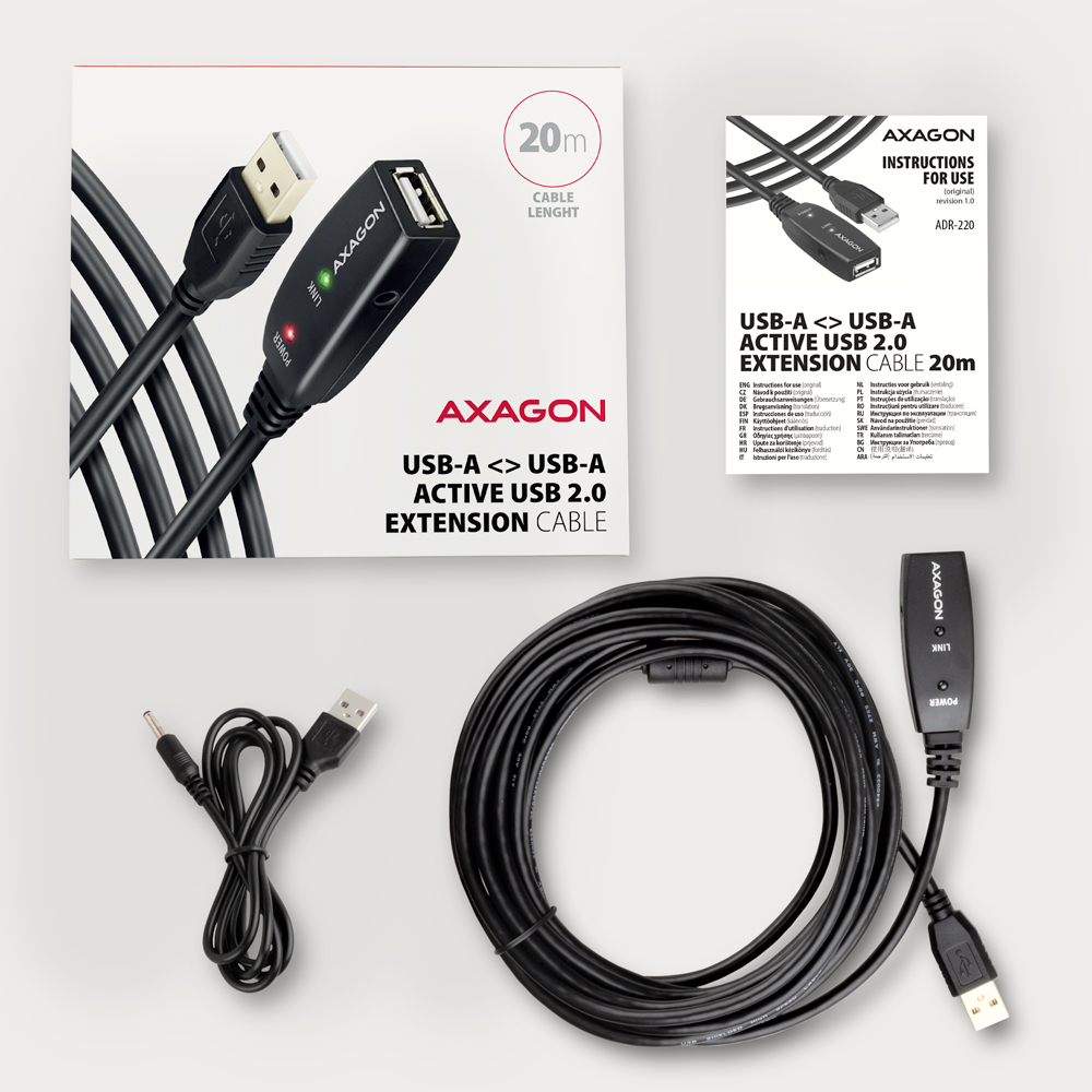AXAGON | USB repeater cable | ADR-220 | USB Type-A to USB Type-A - Image 8