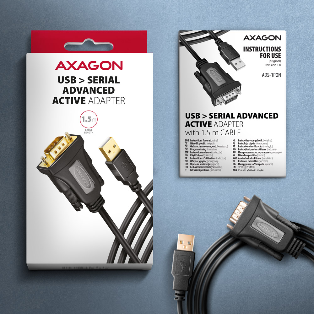 AXAGON USB - Serial Advanced Active Adapter | ADS-1PQN - Image 7