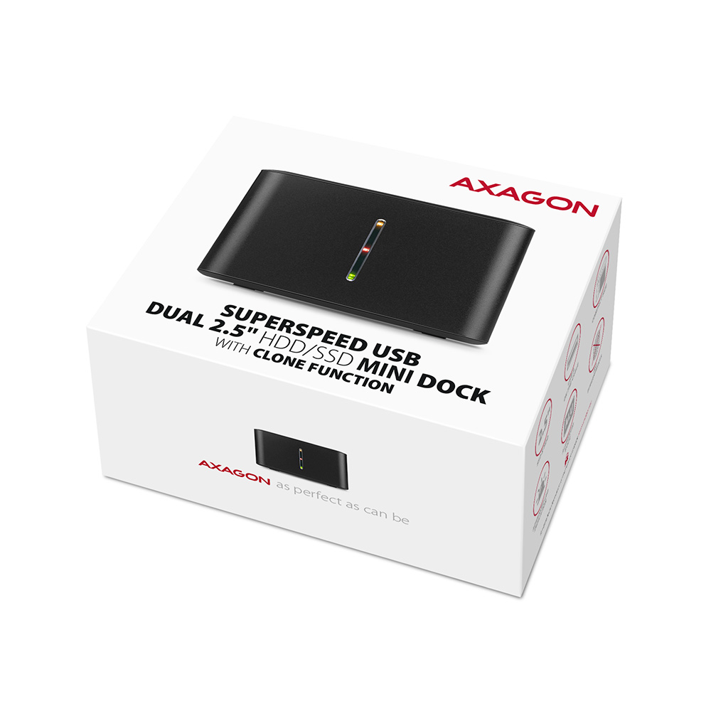 AXAGON | SuperSpeed USB DUAL 2.5" SSD/HDD MINI dock | ADSA-D25 - Image 10