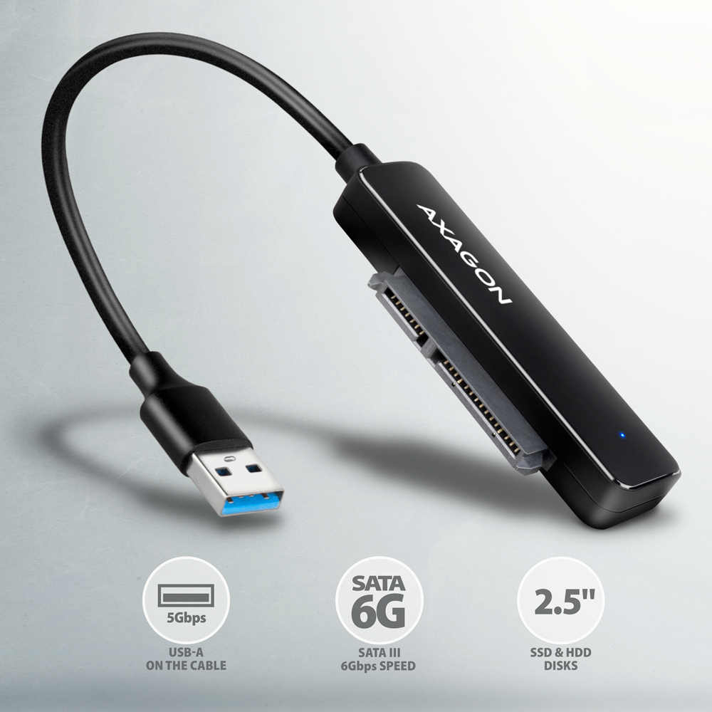 AXAGON USB-A 5Gbps SLIM adapter for 2.5" SSD/HDD | ADSA-FP2A - Image 3