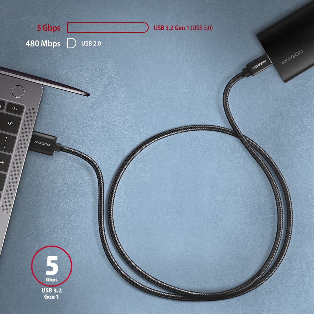 AXAGON | Data and charging cable | BUCM3-AM20AB | USB Type-C to USB Type-A - Image 6