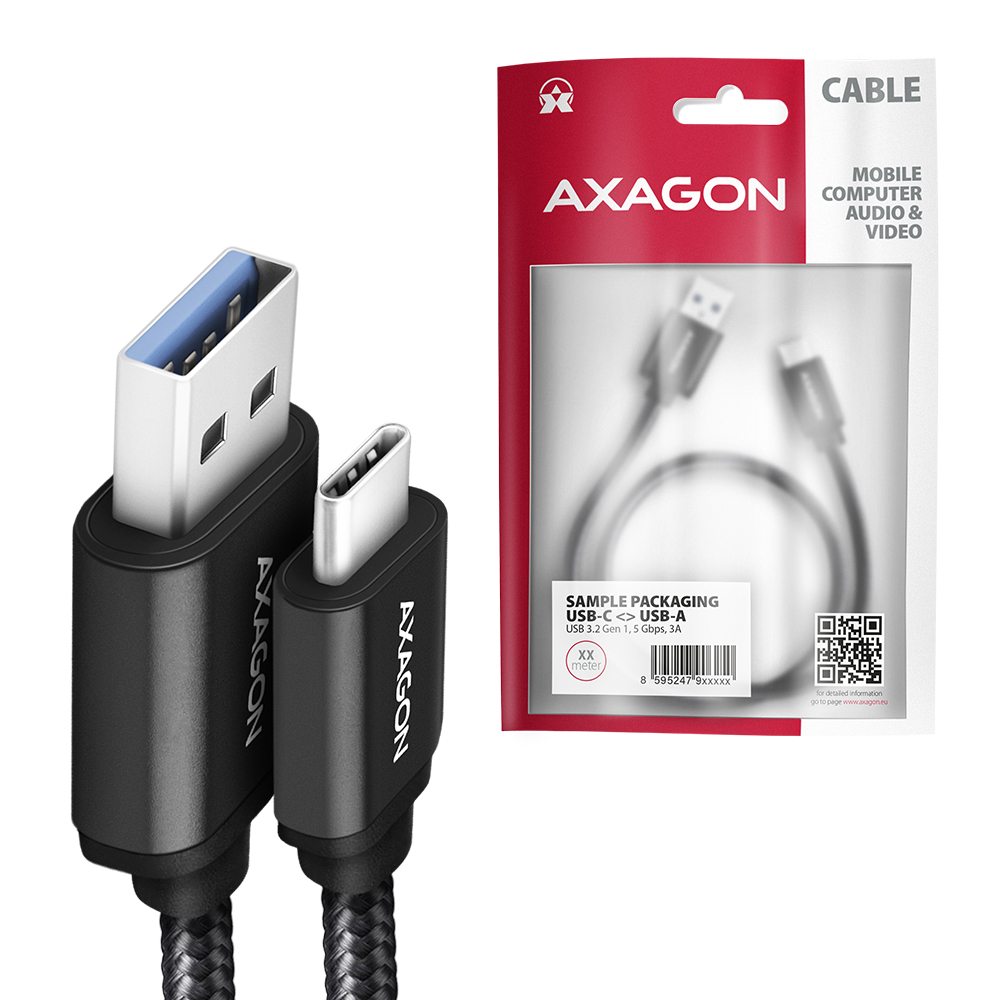 AXAGON | Data and charging cable | BUCM3-AM20AB | USB Type-C to USB Type-A - Image 7