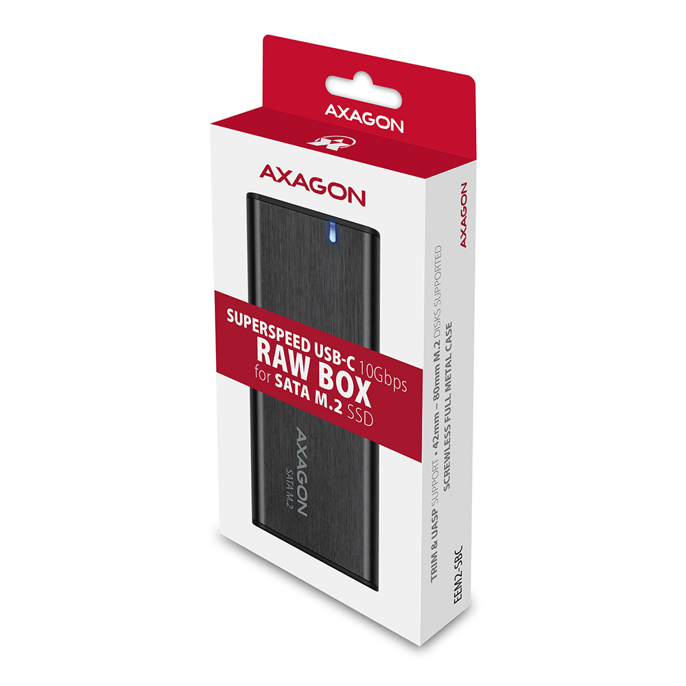 AXAGON External USB-C 3.2 Gen 2 metal box for M.2 SATA SSD disks | EEM2-SBC - Image 12
