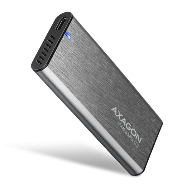AXAGON External USB-C 3.2 Gen 2 metal box for M.2 NVMe & SATA SSD disks | EEM2-SG2